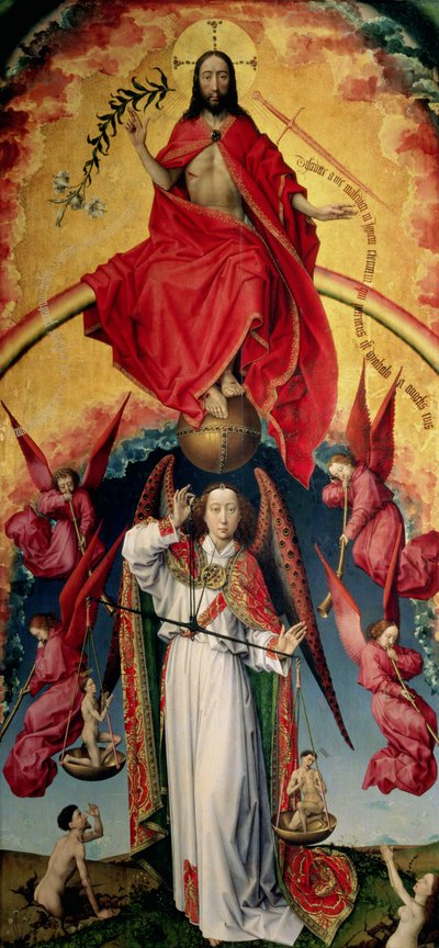 St. Michael wiegt die Seelen, aus dem Jüngsten Gericht, ca. 1445-50 von Rogier van der Weyden